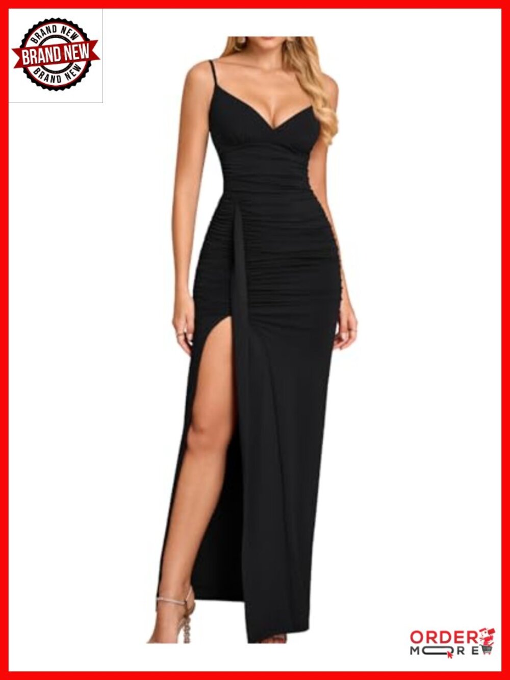 Bodycon Maxi Dress with Slit for Wedding Guest Formal Cocktail